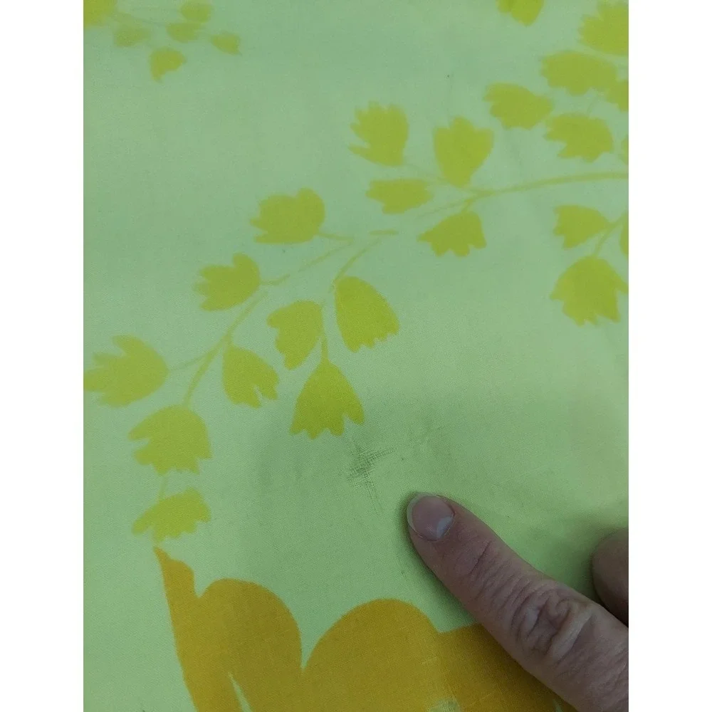 Vtg Springmaid Percale Double Sheet Fabric Mariposa Butterfly Yellow 76x80 70s‎